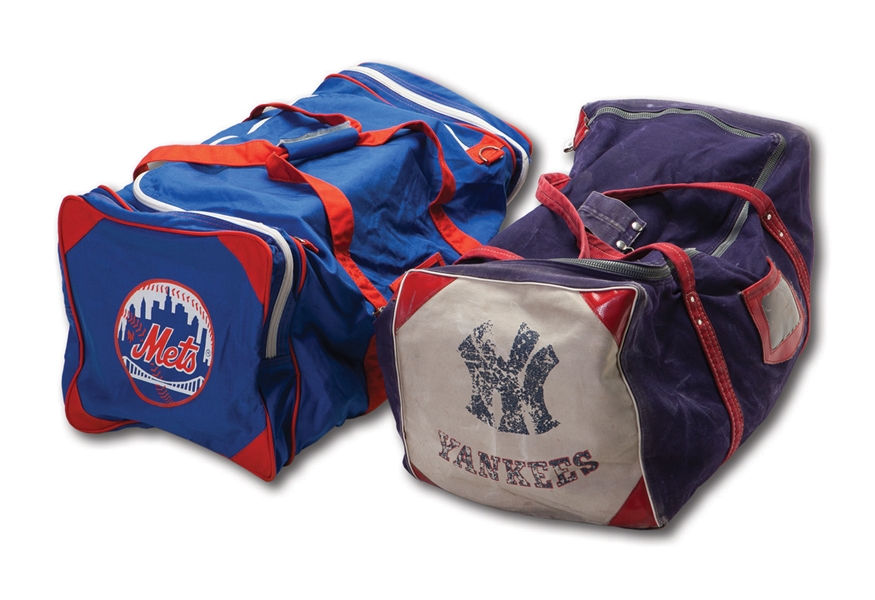 1970S-80S NEW YORK YANKEES AND NEW YORK METS PROFESSIONAL TEAM ISSUED EQUIPMENT BAGS (DELBERT MICKEL COLLECTION)
