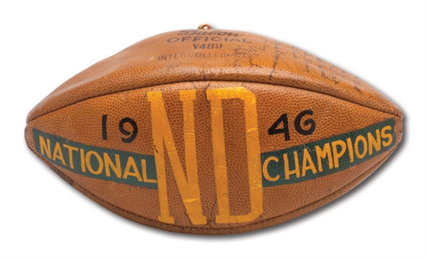 1946 NOTRE DAME NATIONAL CHAMPIONSHIP TEAM SIGNED TROPHY FOOTBALL