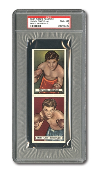 1951 TOPPS RINGSIDE BOXING PANEL #4 JIMMY FLOOD/21 TONY JANIRO NM-MT PSA 8 (1/1)