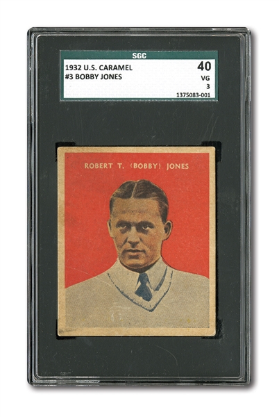 1932 U.S. CARAMEL #3 BOBBY JONES VG SGC 40
