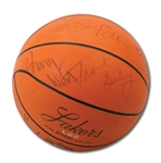 1963-64 LOS ANGELES LAKERS TEAM SIGNED BASKETBALL (NSM COLLECTION)