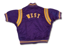 1969-70 JERRY WEST LOS ANGELES LAKERS GAME WORN (INCL. NBA FINALS) ROAD WARM-UP JACKET WITH EXCELLENT PROVENANCE & APPARENT VIDEO-MATCH!
