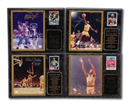 LOS ANGELES LAKERS LEGENDS LOT OF (6) SINGLE SIGNED 8 X 10 PHOTOS INCL. WEST, KAREEM, BAYLOR, MAGIC, WORTHY, AND KOBE