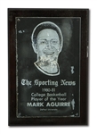 MARK AGUIRRES 1980-81 COLLEGE BASKETBALL PLAYER OF THE YEAR AWARD PRESENTED BY THE SPORTING NEWS