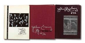 1969, 1970 & 1971 TRIO OF JULIUS ERVING AUTOGRAPHED UNIVERSITY OF MASSACHUSETTS YEARBOOKS