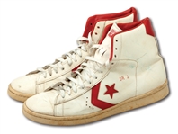 1978-79 JULIUS ERVING GAME WORN & DUAL-SIGNED PAIR OF CONVERSE SHOES - SOURCED FROM FAMILY OF PETER AND GEORGE VECSEY