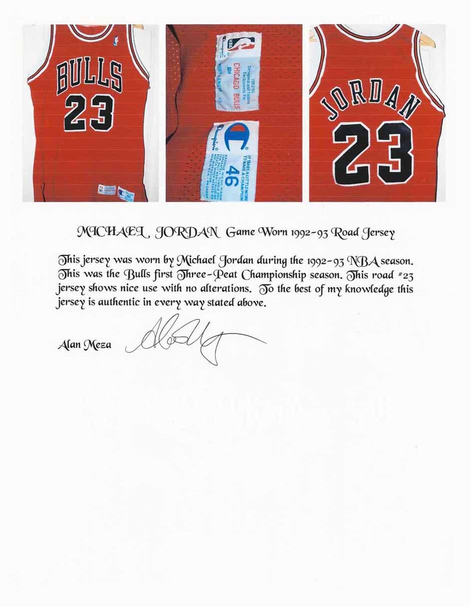 Lot Detail - 1991-92 Michael Jordan Chicago Bulls Game-Used Road