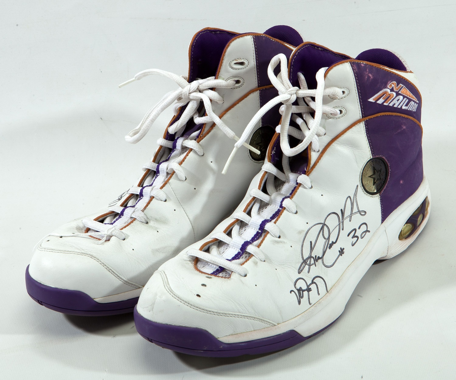 Lot Detail - 2001-03 KARL MALONE DUAL-SIGNED & INSCRIBED PAIR OF