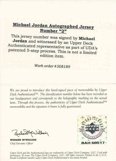 Michael Jordan Autographed Jersey Numbers Bullseye