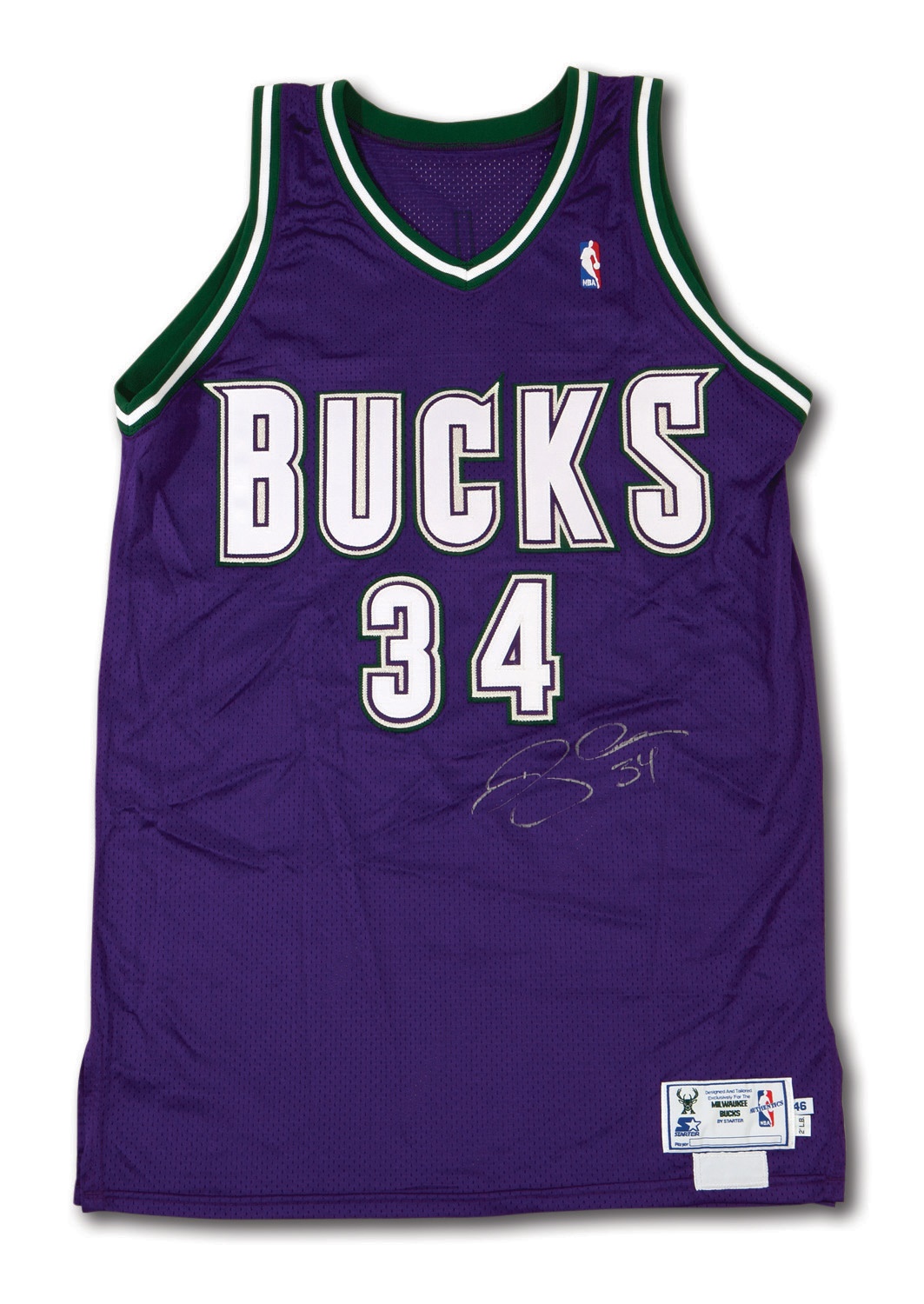 Lot Detail - 1998-99 RAY ALLEN AUTOGRAPHED MILWAUKEE BUCKS GAME WORN ROAD  JERSEY (COBY KARL COLLECTION)