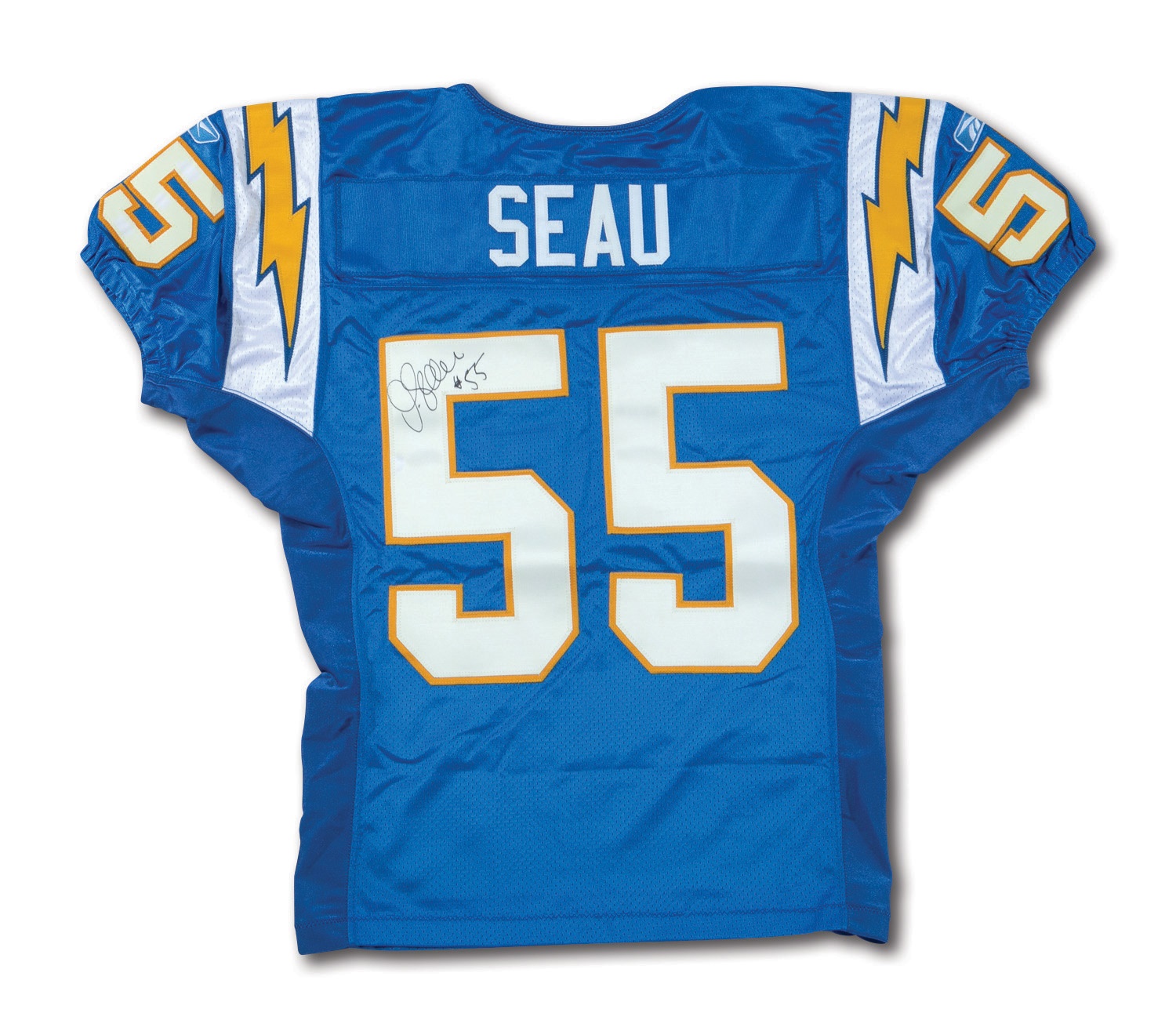 Lot Detail - 2002 JUNIOR SEAU AUTOGRAPHED SAN DIEGO CHARGERS GAME