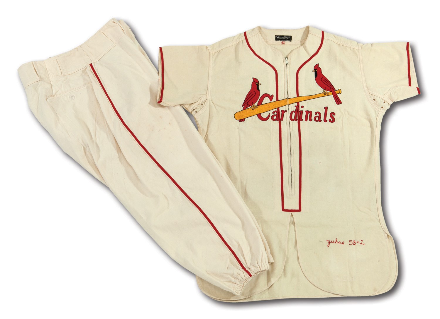 Lot Detail - 1948 ED HEARN ST. LOUIS CARDINALS GAME WORN HOME JERSEY  (DELBERT MICKEL COLLECTION)