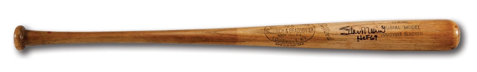 1950S STAN MUSIAL AUTOGRAPHED LOUISVILLE SLUGGER PROFESSIONAL MODEL GAME USED BAT (DELBERT MICKEL COLLECTION)