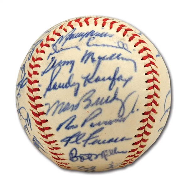 WALTER ALSTONS 1963 LOS ANGELES DODGERS WORLD CHAMPION TEAM SIGNED BASEBALL (ALSTON COLLECTION)