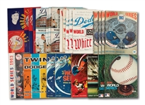 WALTER ALSTONS COLLECTION OF (24) HIGH-GRADE 1955-1974 BROOKLYN/LOS ANGELES DODGERS WORLD SERIES PROGRAMS (ALSTON COLLECTION)