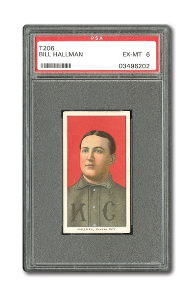 1909-1911 CAROLINA BRIGHTS T206 BILL HALLMAN PSA EX-MT 6