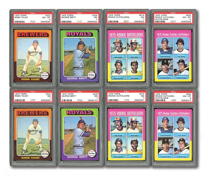 PAIR OF 1975 TOPPS BASEBALL COMPLETE SETS OF (660) WITH PSA GRADED STARS