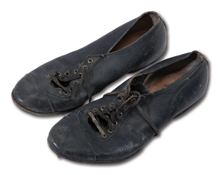 C. EARLY 1930S LEFTY ODOUL GAME WORN CLEATS WITH POSSIBLE PHOTO-MATCH TO 1933 EXHIBITION GAME WEARING NATIONAL LEAGUE ALL-STAR UNIFORM