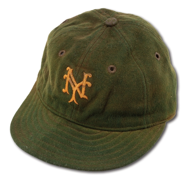 1933-35 CARL HUBBELL NEW YORK GIANTS GAME WORN CAP (MEARS AUTHENTIC)