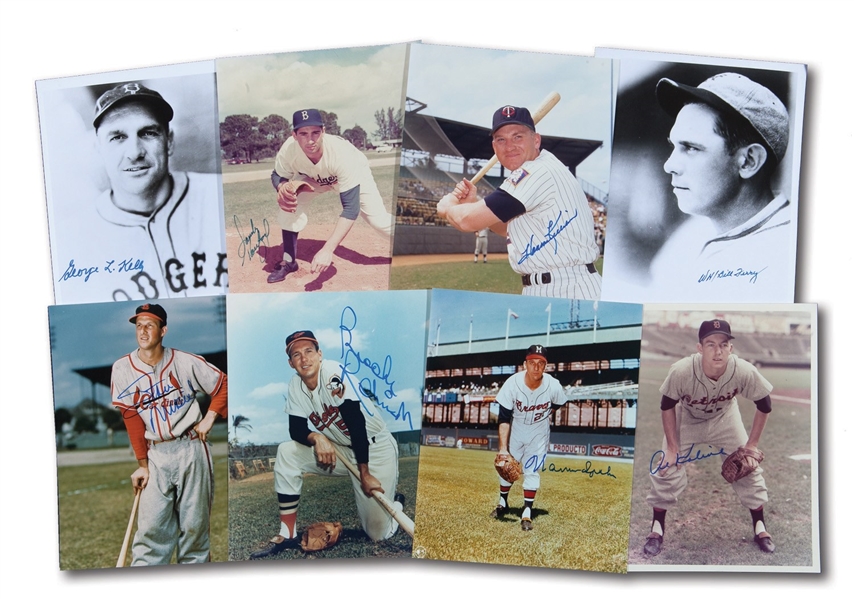 LOT OF (98) HALL OF FAMER AUTOGRAPHED 8 X 10 PHOTOS WITH LAST NAMES STARTING WITH K-Y (KALINE-YOUNT)