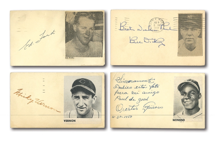 COLLECTION OF (180) 1948-51 AMERICAN LEAGUE BASEBALL PLAYERS AUTOGRAPHED GPCS INCL. MANY HALL OF FAMERS & STARS (DEGOOD COLLECTION)