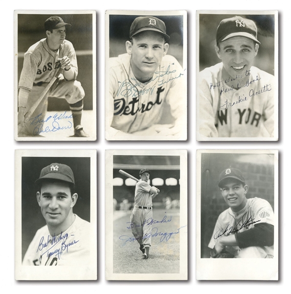 LOT OF (14) AUTOGRAPHED ORIGINAL BURKE & BRACE PHOTOGRAPHS AND REAL PHOTO POSTCARDS (DEGOOD COLLECTION)