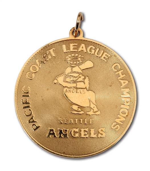 1966 SEATTLE ANGELS PACIFIC COAST LEAGUE CHAMPIONS 14K GOLD PENDANT