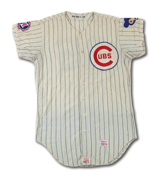 1968 BILLY WILLIAMS CHICAGO CUBS GAME WORN HOME JERSEY (MEARS A9, PHOTO-MATCHED)