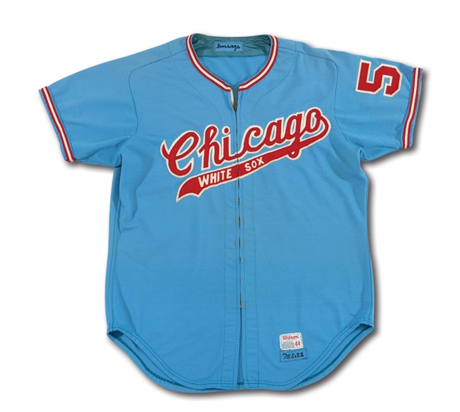 1975 GOOSE GOSSAGE CHICAGO WHITE SOX GAME WORN ROAD JERSEY