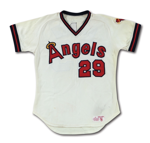 EARLY 1980S ROD CAREW AUTOGRAPHED CALIFORNIA ANGELS GAME WORN HOME JERSEY
