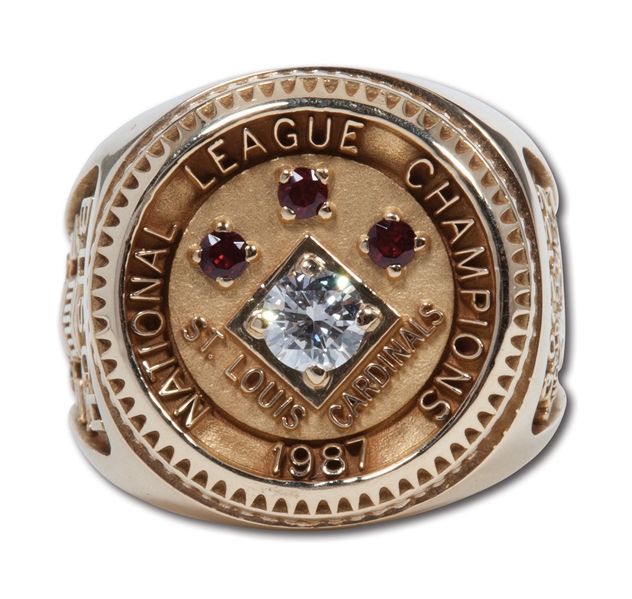 1987 ST. LOUIS CARDINALS NATIONAL LEAGUE CHAMPIONSHIP RING (14K GOLD OWNERS VERSION)