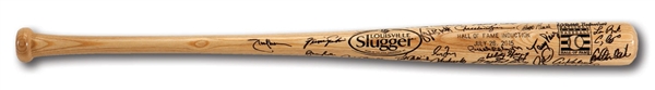 ROBIN YOUNTS JULY 26, 2015 MULTI-SIGNED HALL OF FAME INDUCTION LOUISVILLE SLUGGER BAT WITH 49 AUTOGRAPHS (YOUNT LOA)