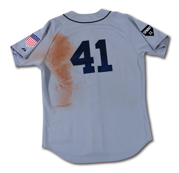 6/22/2011 VICTOR MARTINEZ DETROIT TIGERS TURN BACK THE CLOCK TO 1944 ROAD JERSEY (PHOTO-MATCHED)