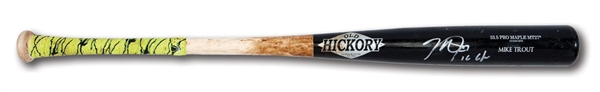 2016 MIKE TROUT SIGNED & INSCRIBED OLD HICKORY PROFESSIONAL MODEL MVP SEASON GAME USED BAT (PSA/DNA GU 10, ANDERSON AUTHENTICS)