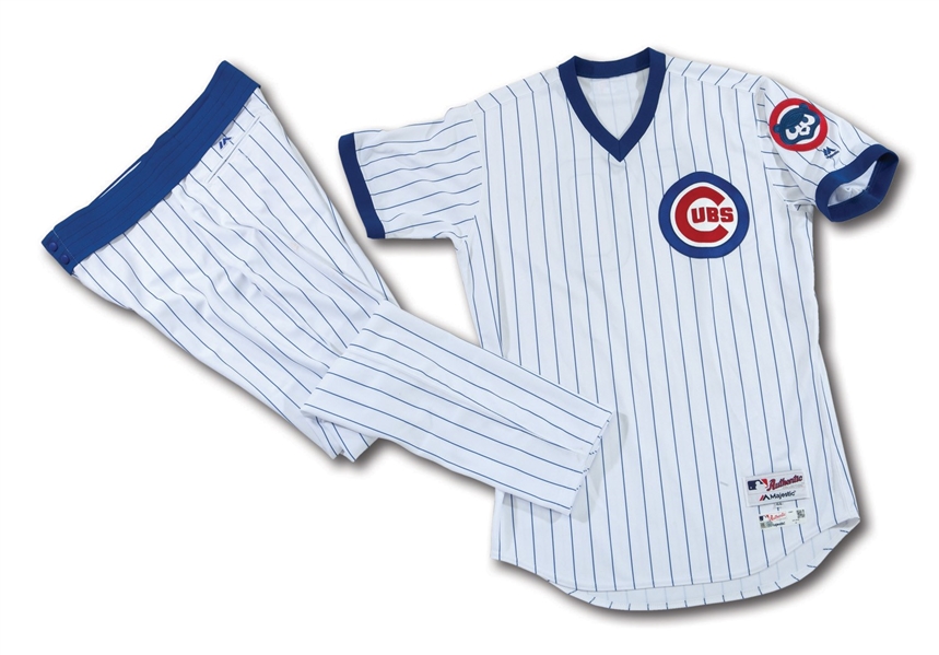 7/20/2016 JOE MADDON CHICAGO CUBS 1988 THROWBACK GAME WORN HOME UNIFORM (PHOTO-MATCHED, MLB AUTH.)