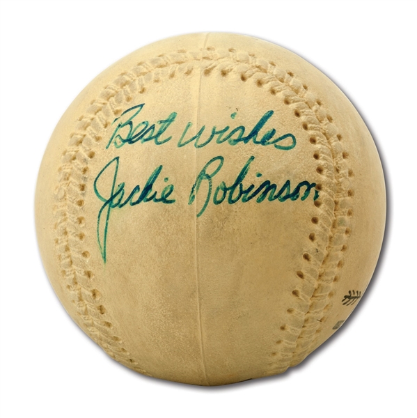 JACKIE ROBINSON SINGLE SIGNED VOIT RUBBER BASEBALL