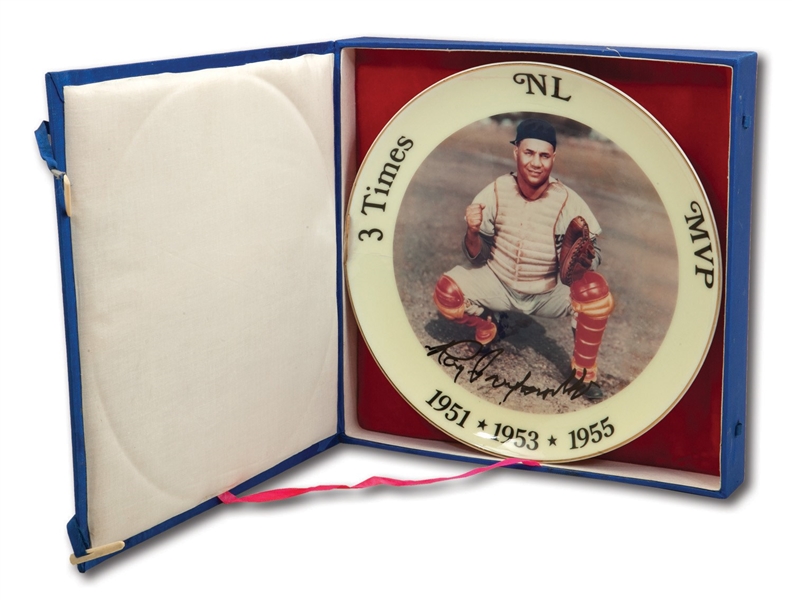 ROY CAMPANELLA AUTOGRAPHED LIMITED EDITION (161/200) 3 TIMES NL MVP PORCELAIN PLATE