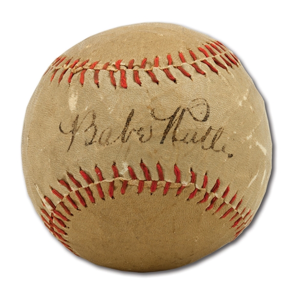 BABE RUTH AND LOU GEHRIG DUAL-SIGNED BASEBALL