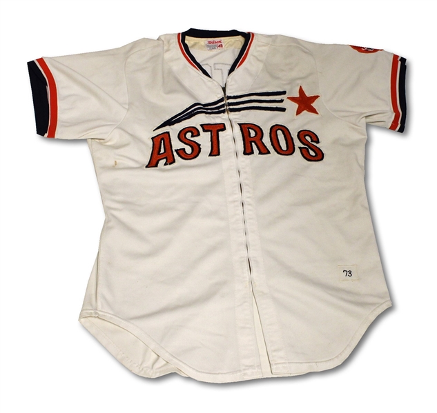 1973 BOB WATSON HOUSTON ASTROS GAME WORN HOME JERSEY FROM JIM BOUTON COLLECTION (BOUTON LOA)