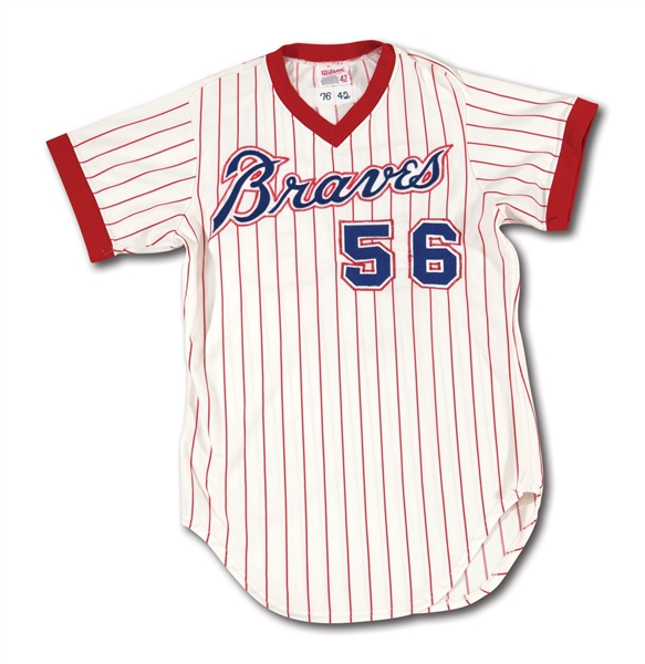 JIM BOUTONS 1976 (TAGGED) ATLANTA BRAVES HOME JERSEY WORN DURING HIS HISTORIC MAJOR LEAGUE COMEBACK IN 1978 AT AGE 39 (BOUTON LOA)
