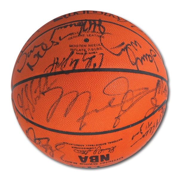 1992 NBA ALL-STARS MULTI-SIGNED OFFICIAL NBA ALL-STAR (ORLANDO) GAME BALL INCL. MAGIC JOHNSON & MICHAEL JORDAN (HOLLYWOOD AGENT COLLECTION)