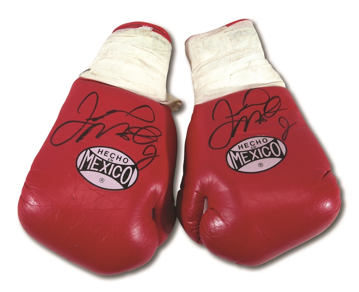 FLOYD MAYWEATHER JR. DUAL-SIGNED EARLY 2000S CLETO REYES FIGHT WORN GLOVES (HOLLYWOOD AGENT COLLECTION)