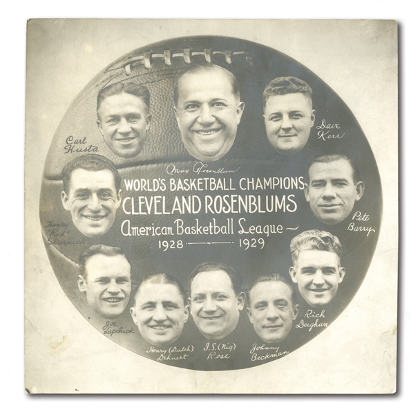 1928-29 CLEVELAND ROSENBLUMS (ABL) ORIGINAL TEAM BROADSIDE ADVERTISEMENT