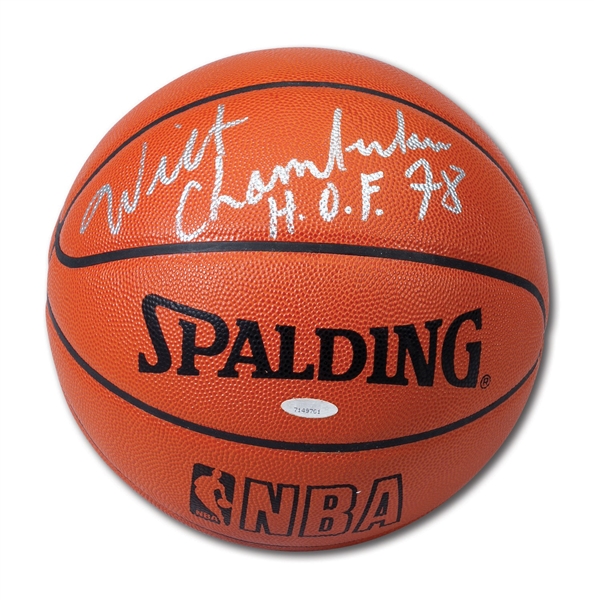 WILT CHAMBERLAIN SIGNED & INSCRIBED "HOF 78" OFFICIAL NBA BASKETBALL