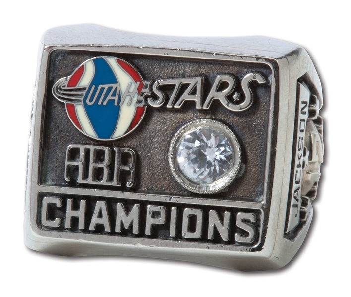 1971 UTAH STARS ABA CHAMPIONS 10K GOLD SALESMAN SAMPLE RING (MERVIN JACKSON)