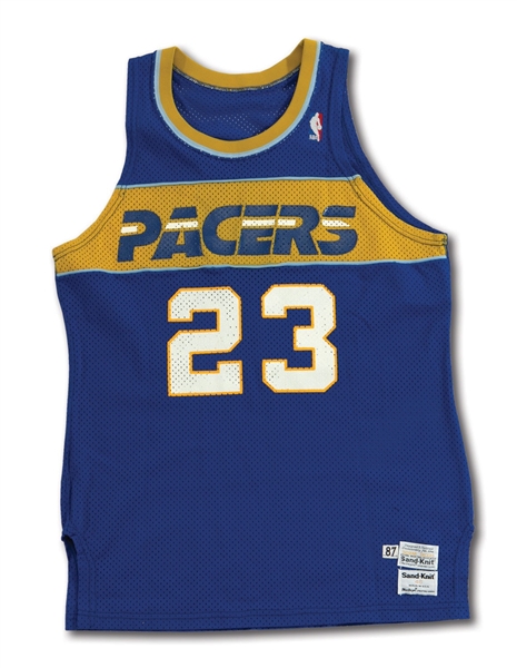 1987-88 WAYMON TISDALE INDIANA PACERS GAME WORN ROAD JERSEY
