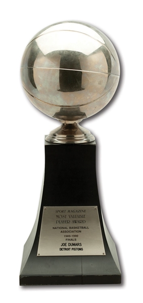 1989 JOE DUMARS DETROIT PISTONS NBA FINALS MOST VALUABLE PLAYER AWARD TROPHY
