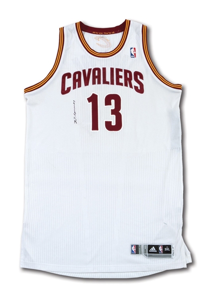 2011-12 TRISTAN THOMPSON AUTOGRAPHED CLEVELAND CAVALIERS (ROOKIE SEASON) GAME WORN HOME JERSEY