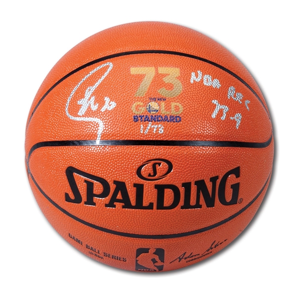 STEPHEN CURRY SIGNED & INSCRIBED "NBA REC 73-9" LIMITED EDITION (1/73) BASKETBALL (FANATICS)