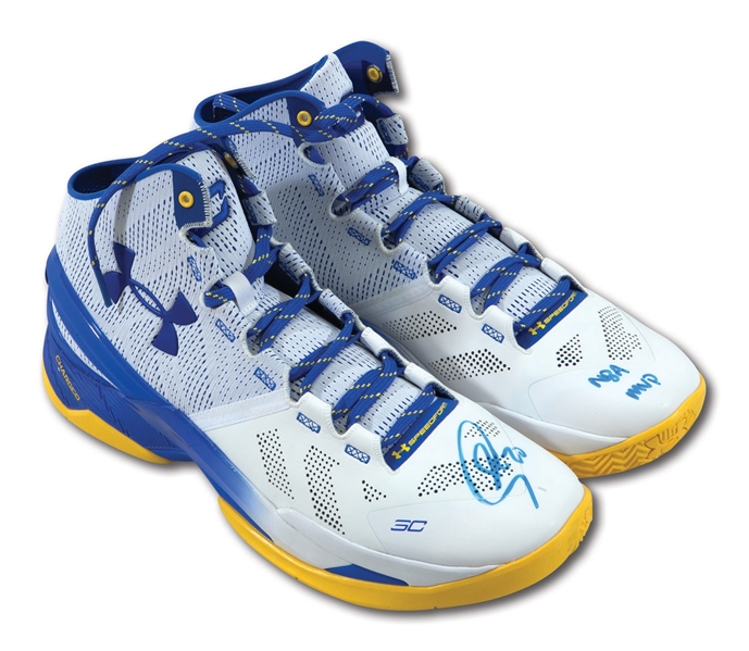 STEPHEN CURRY SIGNED & INSCRIBED "NBA MVP" UNDER ARMOUR CURRY TWO SIGNATURE MODEL SHOES (FANATICS)